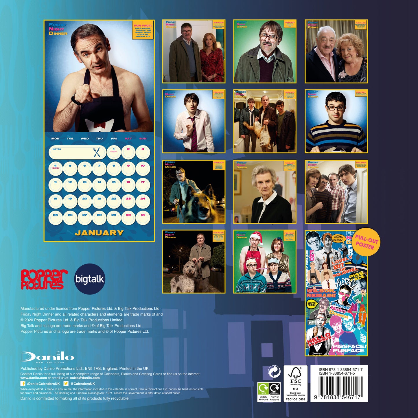 Signed Robert Popper Friday Night Dinner Official 2021 Calendar